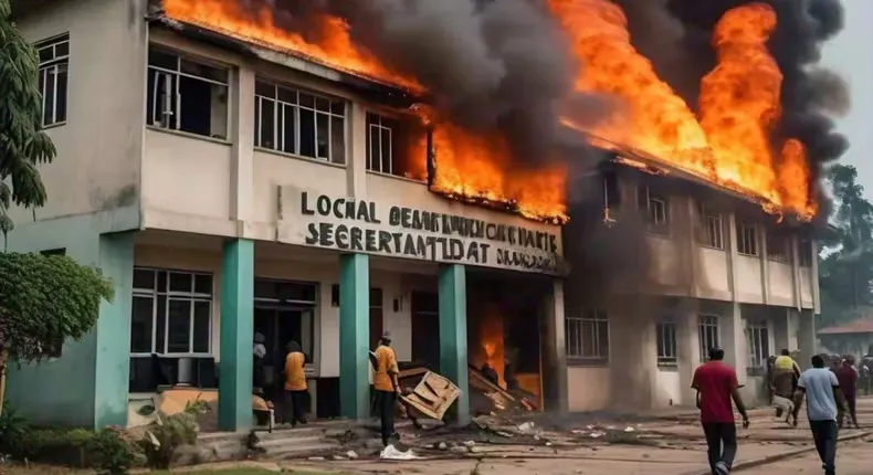 BREAKING: Eleme LGA secretariat in Rivers set ablaze