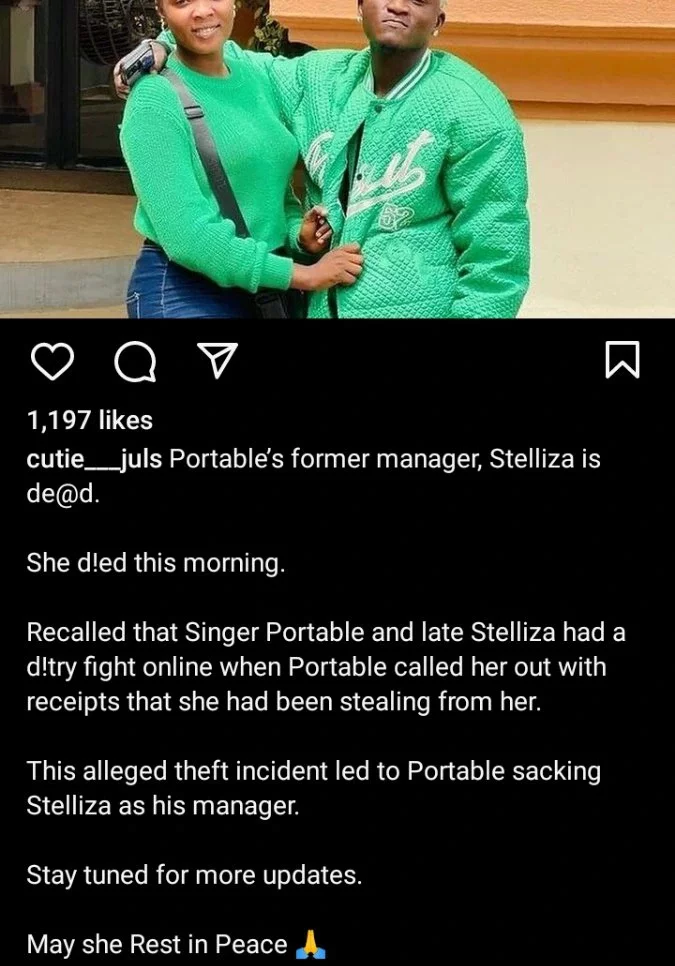 Portable's former manager Stelliza reportedly dead