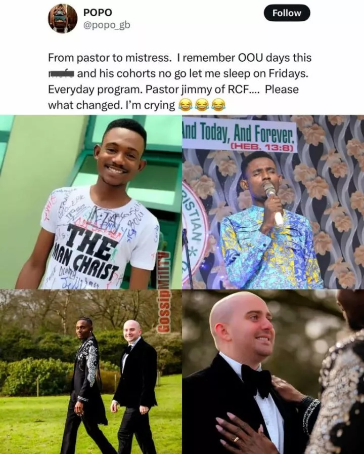 Man left speechless after seeing his University school Pastor getting married to his 'boyfriend'