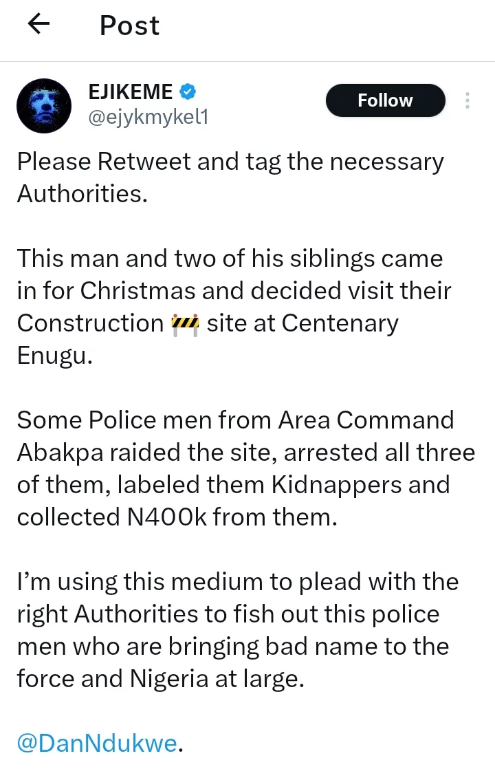 Police PRO reacts as officers allegedly took N400,000 from siblings after branding them kidnappers