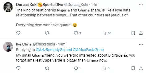 Ghanaians mocked the Super Eagles after a 1-1 draw with Equatorial Guinea, and Nigerians responded following their 1-2 loss to Cape Verde.