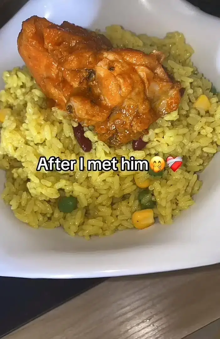 Lady shares improvement in her food after meeting boyfriend