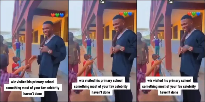 "Wetin Big Wiz dey talk?" - Reactions trail video of Wizkid speaking to pupils at his childhood school