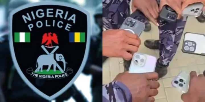 "Which work them dey do" - Reactions as a group of Nigerian police officers flaunt their iPhones