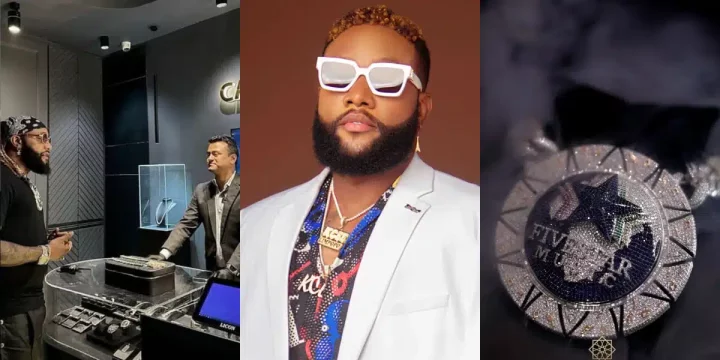 "Money na water" - Reactions as Kcee splashes $250,000 on music chain