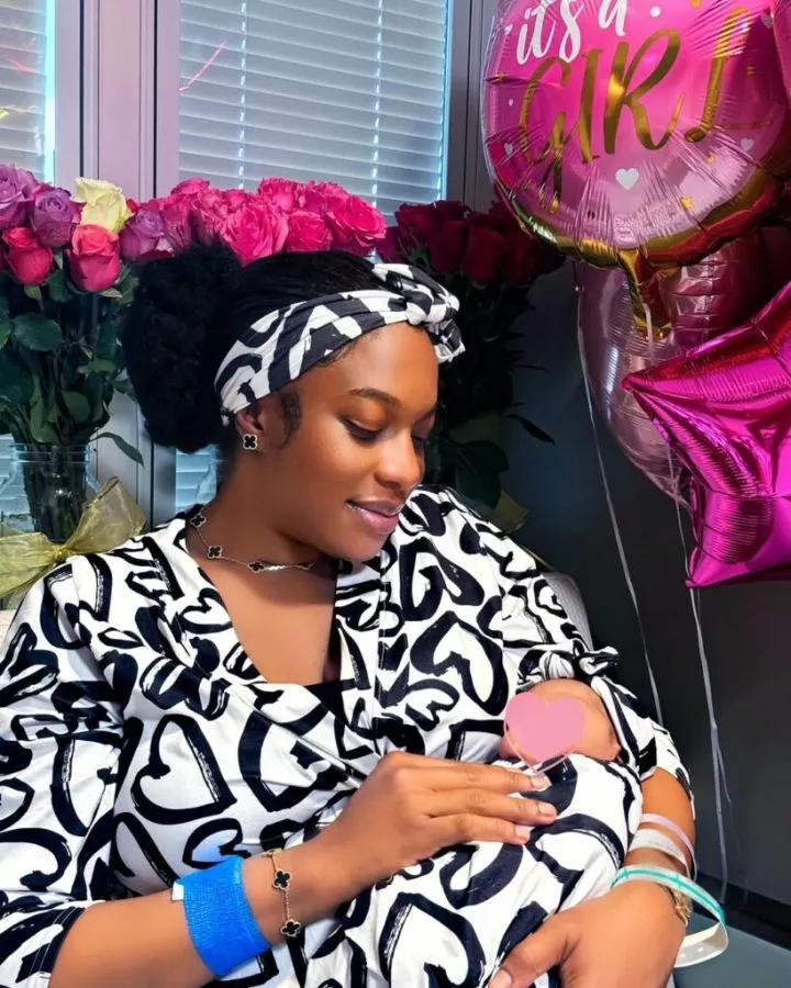 Chika Ike welcomes baby, hides her face