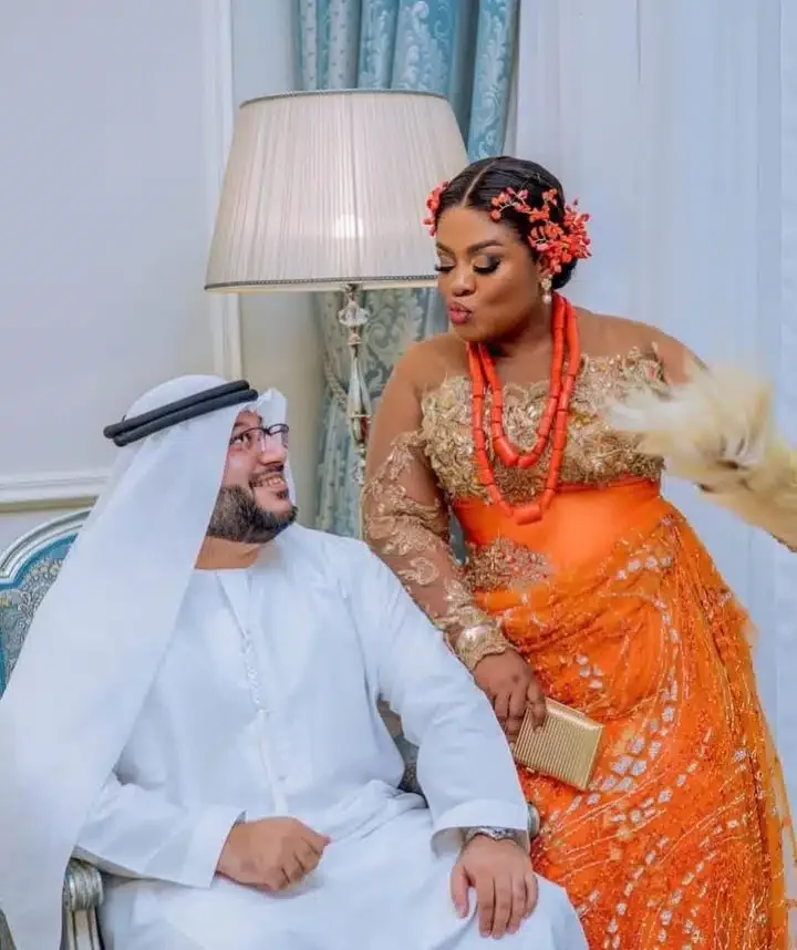 'She's digging gold' - Wedding photos of wealthy Arab man and Igbo lady go viral