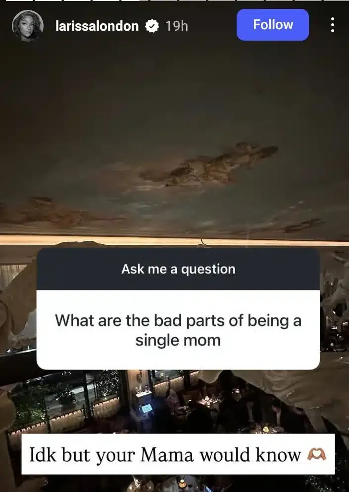 Larissa London stirs buzz with her response to comment about single mothers