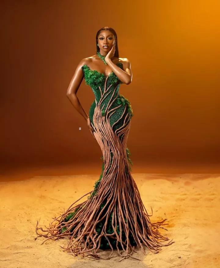 Actress, Osas Ighodaro and BBNaija Star Doyin Stun in Nature-Inspired Looks at AMVCA 2025 (Pictures)