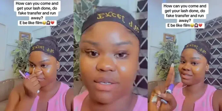 Customer scams businesswoman with fake transfer after lash extension service Customer scams businesswoman with fake transfer after lash extension service