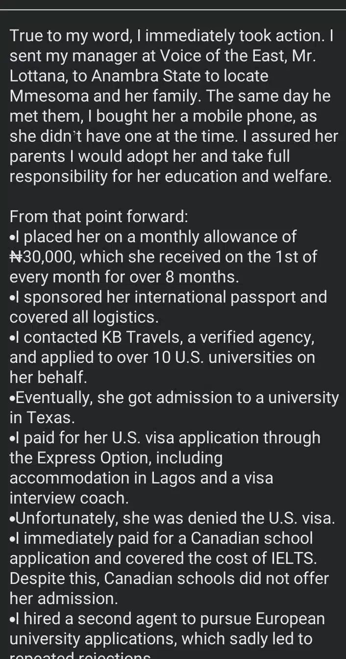 Gaius Chibueze shares update about viral UTME student, Mmesoma Ejikeme