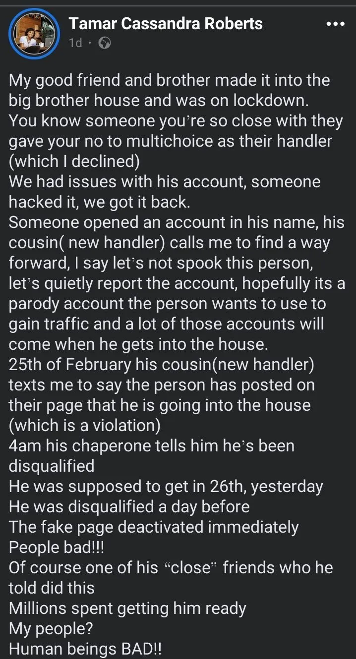 Lady recounts how her friend was disqualified from participating on BBNaija S10