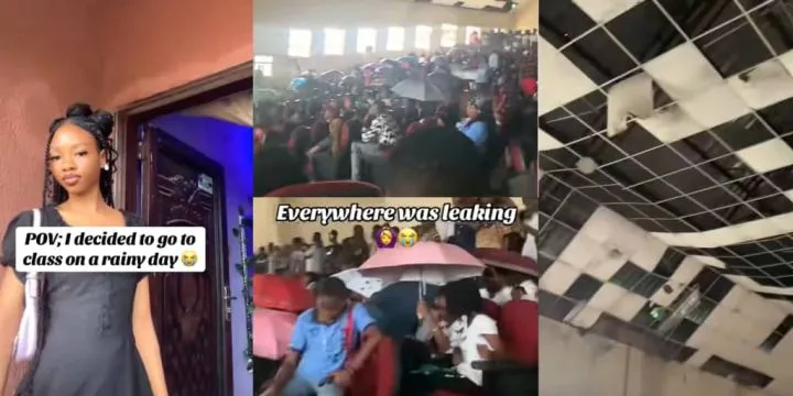IMSU student exposes poor lecture hall condition as rain forces students to use umbrellas IMSU student exposes poor lecture hall condition as rain forces students to use umbrellas