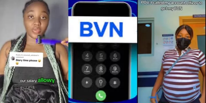 Lady narrates how she got pregnant by her bank account officer after calling him to request her BVN