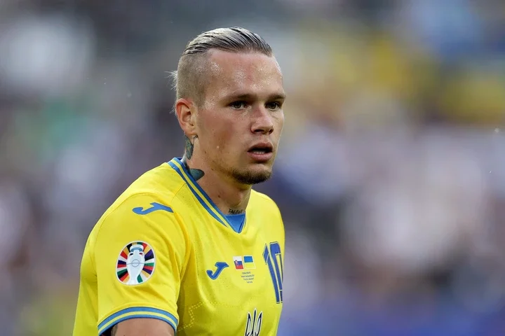 Mykhailo Mudryk during Ukraine's 2-1 win over Slovakia at Euro 2024