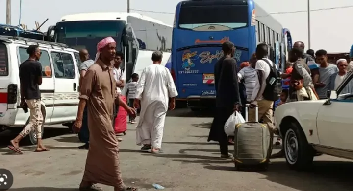 Stranded travellers fleeing Sudan were not allowed to cross into Egypt. (Social News XYZ)