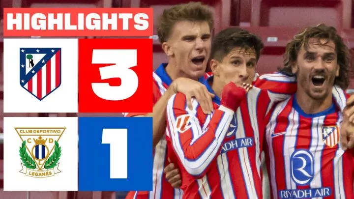 Atletico Madrid 3 - 1 Leganes (Oct-20-2024) LaLiga Highlights