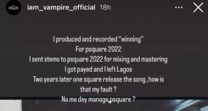 Producer distances self from P-Square's feud, clarifies role in song theft