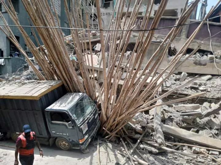 Many trapped as two-storey building collapses in Lagos Island