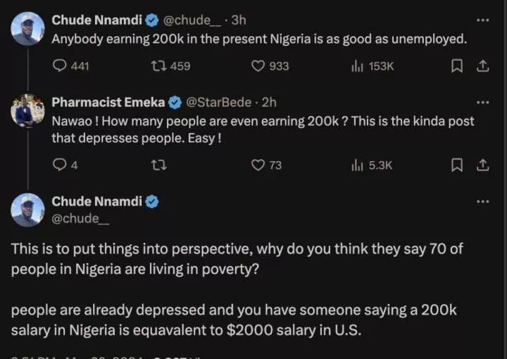 'Earning N200K in Nigeria is as good as unemployed' - Chude Nnamdi