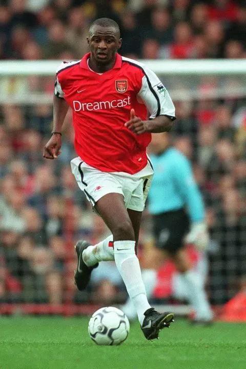 Patrick Vieira in action for Arsenal FC. Credit: Imago