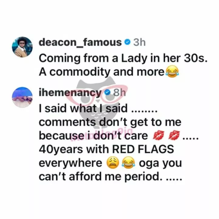 'You can't afford me' - Iheme Nancy berates 40-year-old admirer