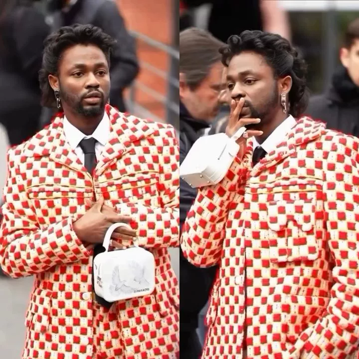 Omah Lay debuts new look at the Louis Vuitton men's fashion show in Paris ( video)