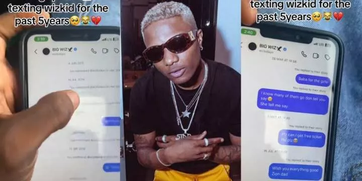 "Try to text portable" - Man causes stir, shows texts he's been sending Wizkid on Instagram for past 5 years with no reply