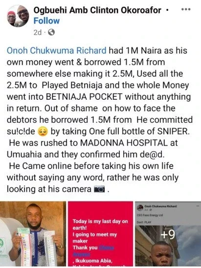 Burial Photos of Nigerian Man Who Committed Suicide After Losing N2.5M Bet.