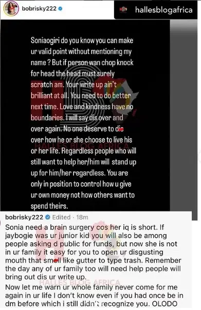 'She needs brain surgery because her IQ is short' - Bobrisky reacts as Sonia Ogiri accuses him of impregnating a lady