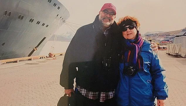 Helen, 70, and Norman, 63, are preparing to spend their golden years travelling the world on cruise ship MV Narrative. The couple are pictured above in Longyearbyen, Spitsbergen, in Norway's Svalbard archipelago in 2016