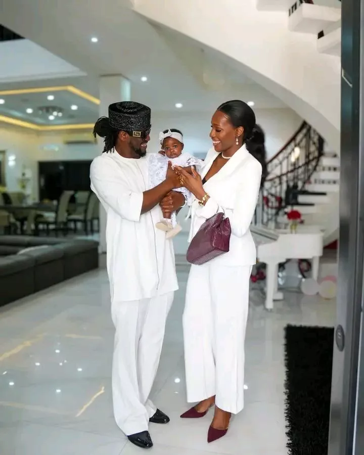 Excitement as Ivy Ifeoma and Rudeboy dedicate their daughter in church