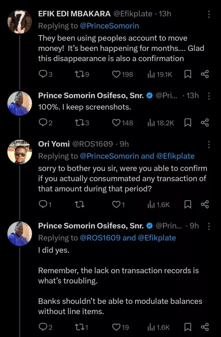 Man accuses popular bank of using his account to move money as ₦6m appears without a trace