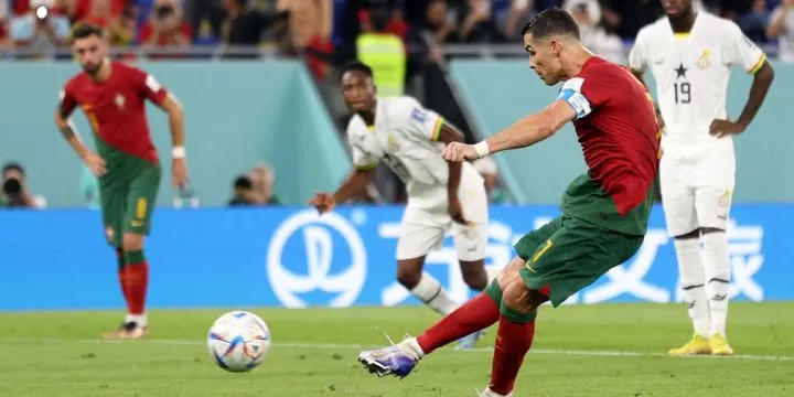 Cristiano Ronaldo taking a penalty