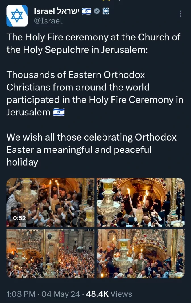 Israel Celebrates Holy Fire Ceremony To Mark The Orthodox Easter