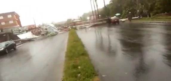 Motorists, Passengers Stranded As Billboard Collapses In Ibadan (Video)