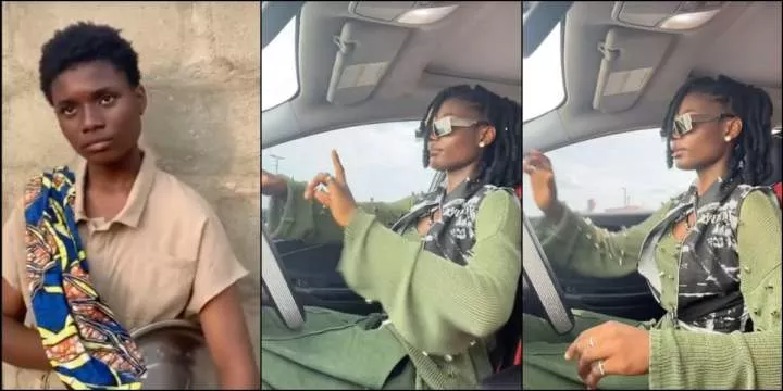 Video of 'street singer' Salle cruising in her ride leaves many amazed by her growth