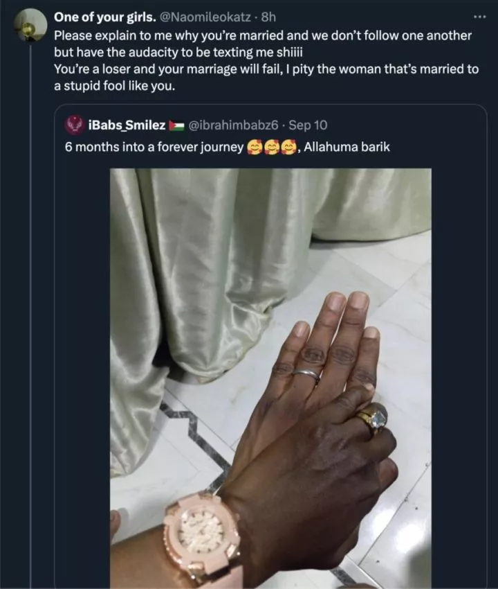 Lady exposes cheating married man on his 6 months wedding anniversary