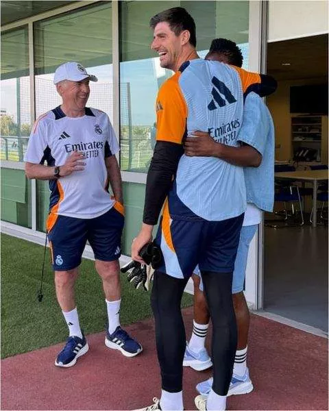 Mikel Obi met Real Madrid's coach Carlo Ancelotti in Spain.