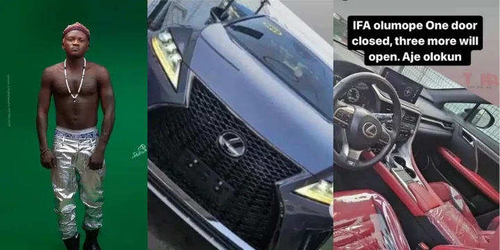 'When one door closes, three more will open' - Portable purchases brand new Lexus reportedly worth over 30 million naira