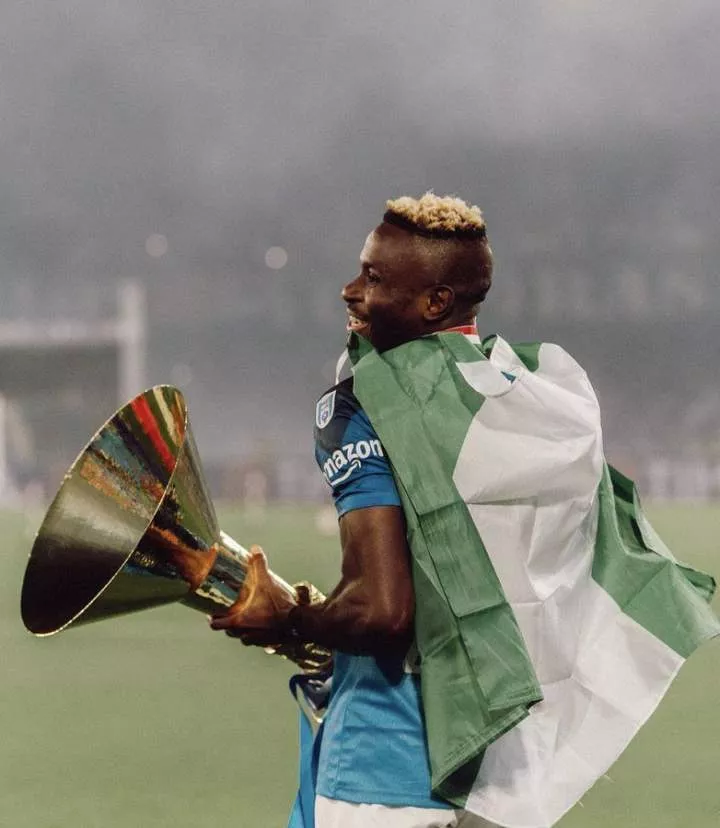 Victor Osimhen wins the league with Napoli -- Credit: X