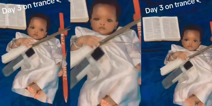"This is a big joke" - Celestial church stuns many Nigerians as a little baby reportedly spends 3 days in a trance