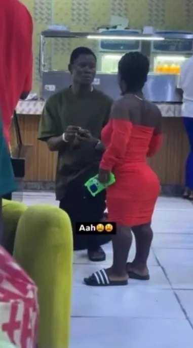 Drama as lady gives man thunderous slap for proposing in public