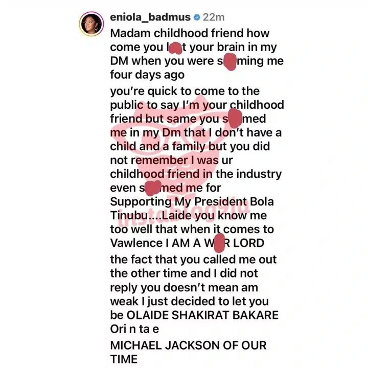 You mocked me for being childless - Eniola Badmus replies friend Laide Bakare