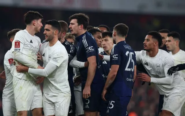 Footage reveals what Harry Maguire said to Kai Havertz to spark Arsenal vs Manchester United Brawl