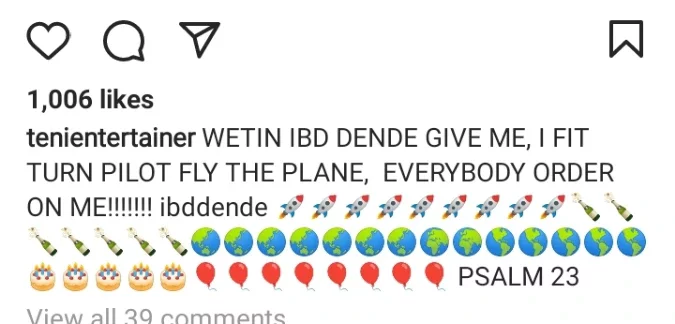 Reactions As Singer, Teni Is Seen Prostrating to IBD Dende On an Airplane