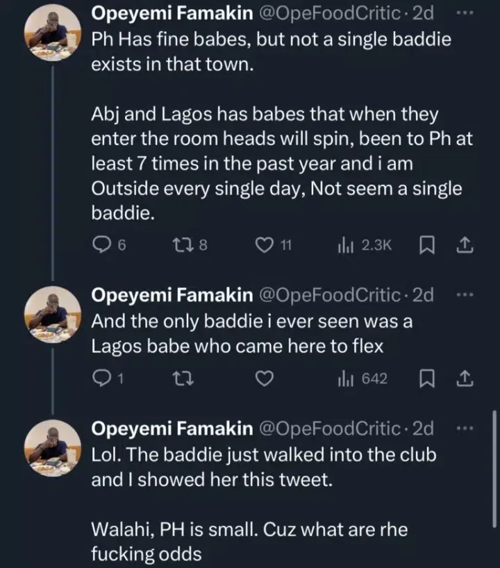 Opeyemi Famakin shares observation about Port Harcourt women