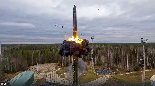 A Yars intercontinental ballistic missile is test-fired as part of Russia's nuclear drills from a launch site in Plesetsk, northwestern Russia, in 2022