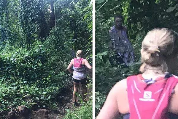 Woman encounters creepy figure called 'Night Marcher demon' while taking a run in haunted forest