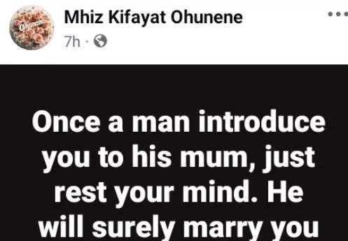 Once A Man Introduces You to His Mum, He Will Surely Marry You - Nigerian Woman Says